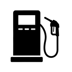 A black fuel pump icon with a white screen and handle, on a light gray background.