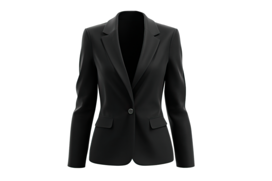 Black business blazer on a transparent background. - Powered by Adobe