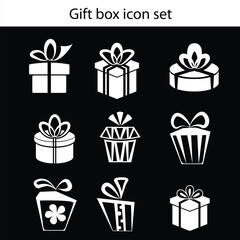 Gift box icon. Vector isolated elements. Christmas gift icon illustration vector symbol. Eps 10