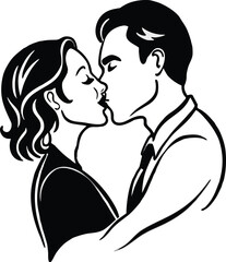 Adobe Illustrator Artwork silhouette of a young couple