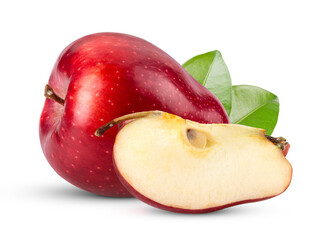 red apple isolated on transparent png ( Image from camera)