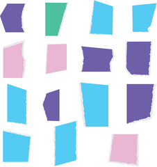 Colorful Torn Paper Vector Collection - Ripped Paper Sheets and Cut Elements for Modern Design