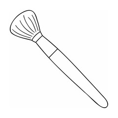 Black and white makeup brush illustration beauty tool