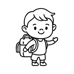 Obraz premium little girl in a line art dress