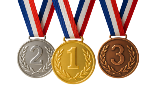 gold silver and bronze medals,
Gold, Silver & Bronze Sport Medals with Blue Ribbons – Award Set PNG - Powered by Adobe