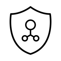 Chemical Molecule Shield Cyber Security Icon Data Protection Digital Defense Against Viruses Malware Secure Networks Internet Threats Safety Systems