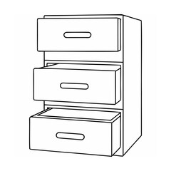 Three drawer storage unit cabinet drawers