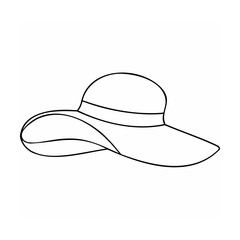 Wide brimmed sun hat with ribbon detail fashion accessory
