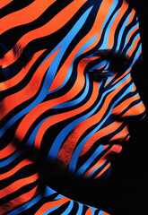 Modern art man model face side