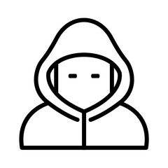 Hooded Hacker Incognito User Icon Anonymous Cyber Criminal Digital Security Threat Data Breach Online Privacy Dark Web Spy Phishing Attack
