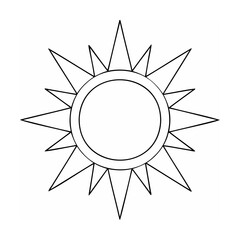 Stylized sun with sharp rays solar celestial