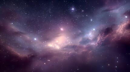 Obraz premium Dreamy Starry Sky in Pastel Violet Tones – Generative AI