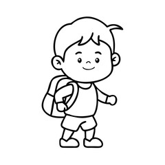 A children boy back to school