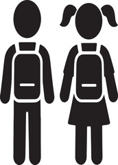 Stick Figure Students Heading to School with Backpacks Ready for Learning Illustration of Education and Knowledge in a Classroom