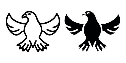 Eagle icon. Eagle. Animal. Animal icon. Black icon. Silhouette icon. Black