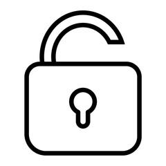 Unlocked Padlock Open Access Icon Vulnerable Security Unprotected Data Digital System Risk Network Insecurity Internet Access Information Exposure Potential Breach