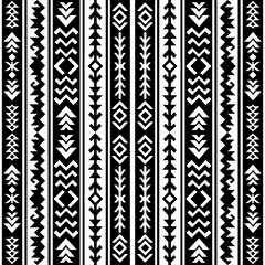 Midnight Tribal Harmony: Bold Ethnic Geometric Stripes
