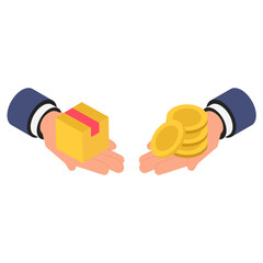 cash on delivery isometric illustration