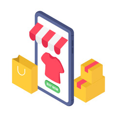 online store isometric illustration