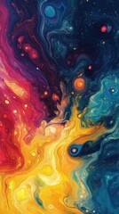 Vibrant Colorful Swirling Paint Texture