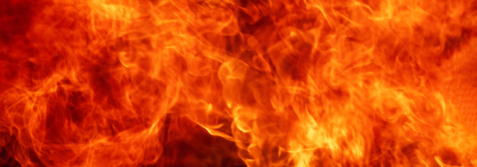 Banner Fire explosion flammable car fire on street smoke, hot danger flame burning effect. Fire burn car accident disaster conflagration. Burning red flame high heat inferno explode with copy space