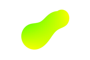 Green yellow gradient abstract blob shape with smooth organic curves on transparent background for overlays, stickers, or design elements