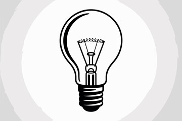 Classic incandescent light bulb with visible filament and screw base isolated on white background