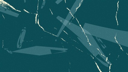 Teal grunge textured background with distressed cracks and abstract overlays, ideal for vintage...