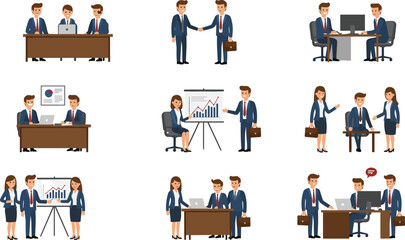 Business meeting teamwork, professional office people, corporate discussion group, business handshake deal, presentation collaboration, office coworkers, business communication, team project, 