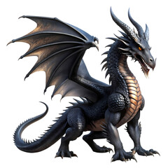 Majestic Black Dragon A Fantasy Creature in Detailed Render