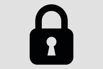 Simple black padlock icon representing security and privacy