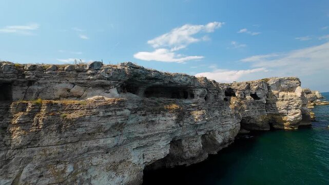 Cave in the rocks near Tyulenovo, Black Sea, Bulgaria