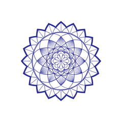 Minimalist mandala with central circle and geometric patterns