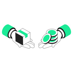 cash on delivery isometric illustration