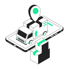delivery recognition isometric illustration