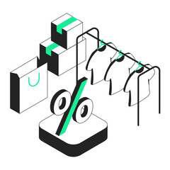 discount offer isometric illustration