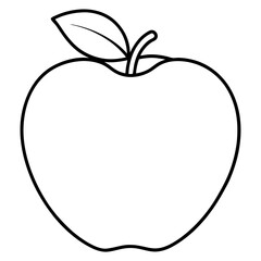 Single Leaf Apple Line Art – Clean Vector Design