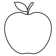 Single Leaf Apple Line Art – Clean Vector Design