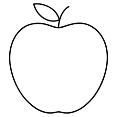 Single Leaf Apple Line Art – Clean Vector Design