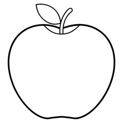 Single Leaf Apple Line Art – Clean Vector Design