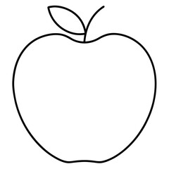 Single Leaf Apple Line Art – Clean Vector Design