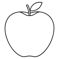 Single Leaf Apple Line Art – Clean Vector Design