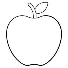 Single Leaf Apple Line Art – Clean Vector Design