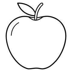 Single Leaf Apple Line Art – Clean Vector Design