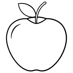 Single Leaf Apple Line Art – Clean Vector Design