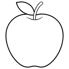 Single Leaf Apple Line Art – Clean Vector Design