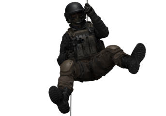 Swat police shoot hanging on rope