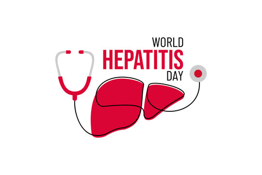 Vector illustration of stock images and symbols for World Hepatitis Day. Templates for use on logos, backgrounds and backdrops. Vector image of a liver organ with world map and stethoscope - Powered by Adobe