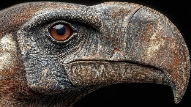 Fossilized terror bird beak, prehistoric hunter tool for natural history museum, paleoart element.