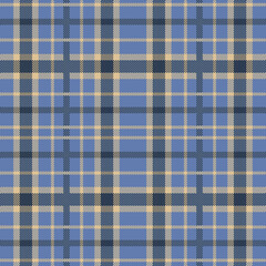 A cool-toned tartan with light cream stripes over soft blue and navy blocks. It’s minimalist yet refined, ideal for contemporary fashion and casual interiors.